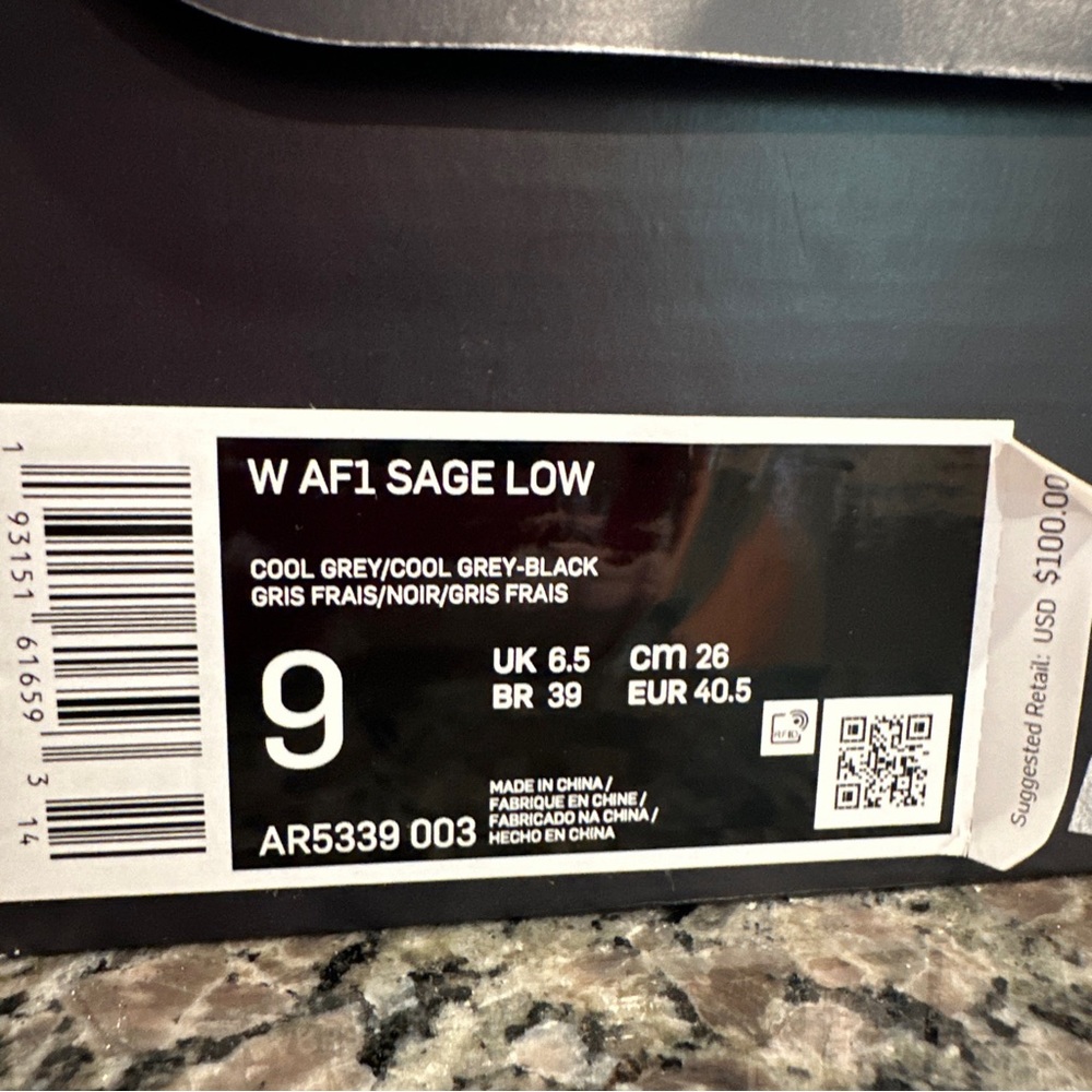 Size 9 - Nike Air Force 1 Sage Low Cool Grey 2019 - Picture 5 of 5